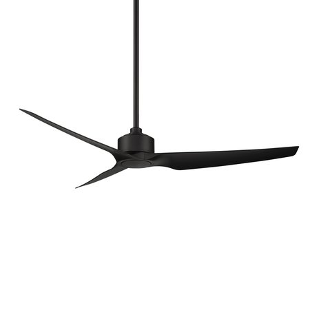 WAC Stella Indoor and Outdoor 3-Blade Smart Ceiling Fan 60in Matte Black with Remote Control F-056